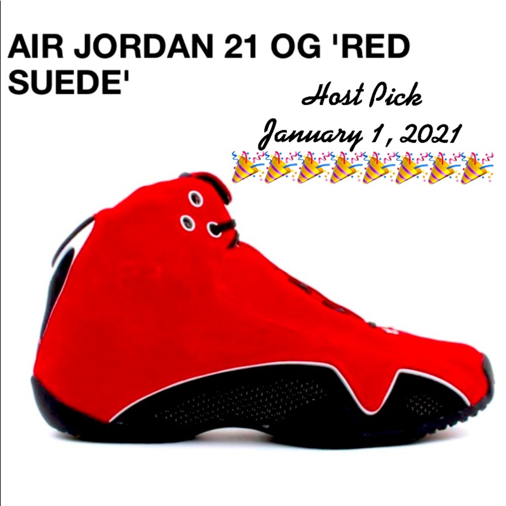 Air Jordans 21 OG Red Suede Sneakers